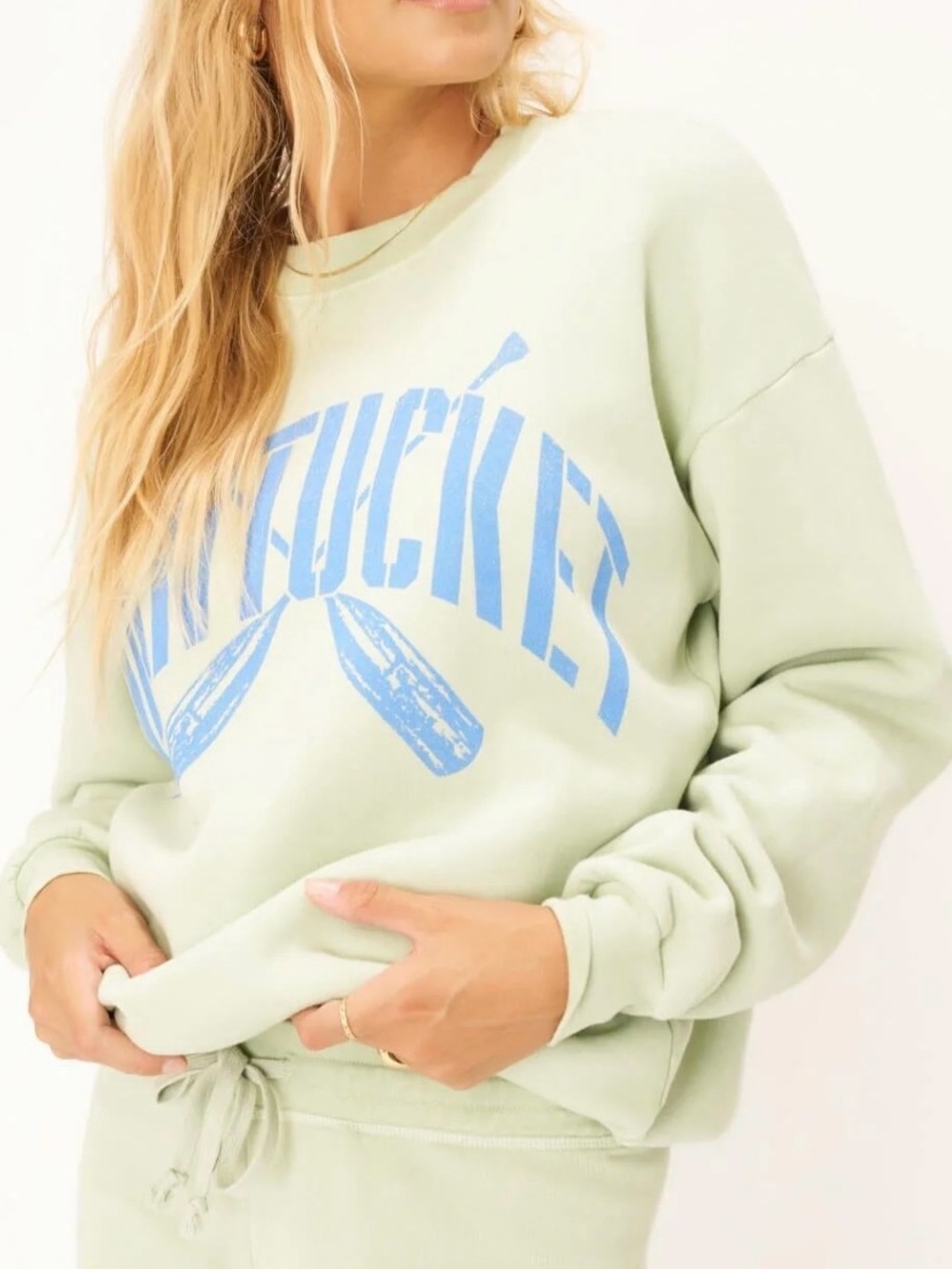 Project Social T Nantucket Rowing Sweatshirt Mint Matcha Green Sz S